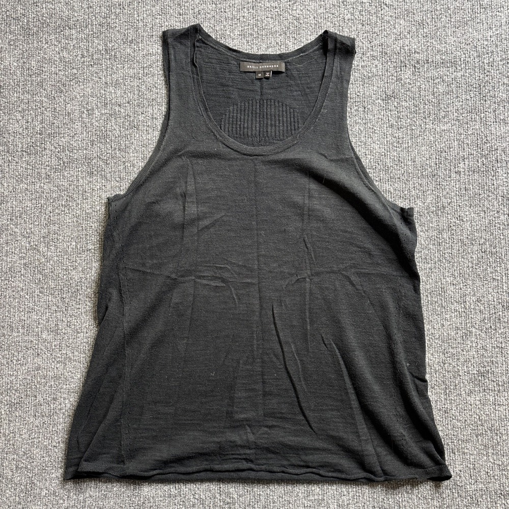 Skull Cashmere Black Knit Cotton Tank Top Women's Size Medium Summer Basic